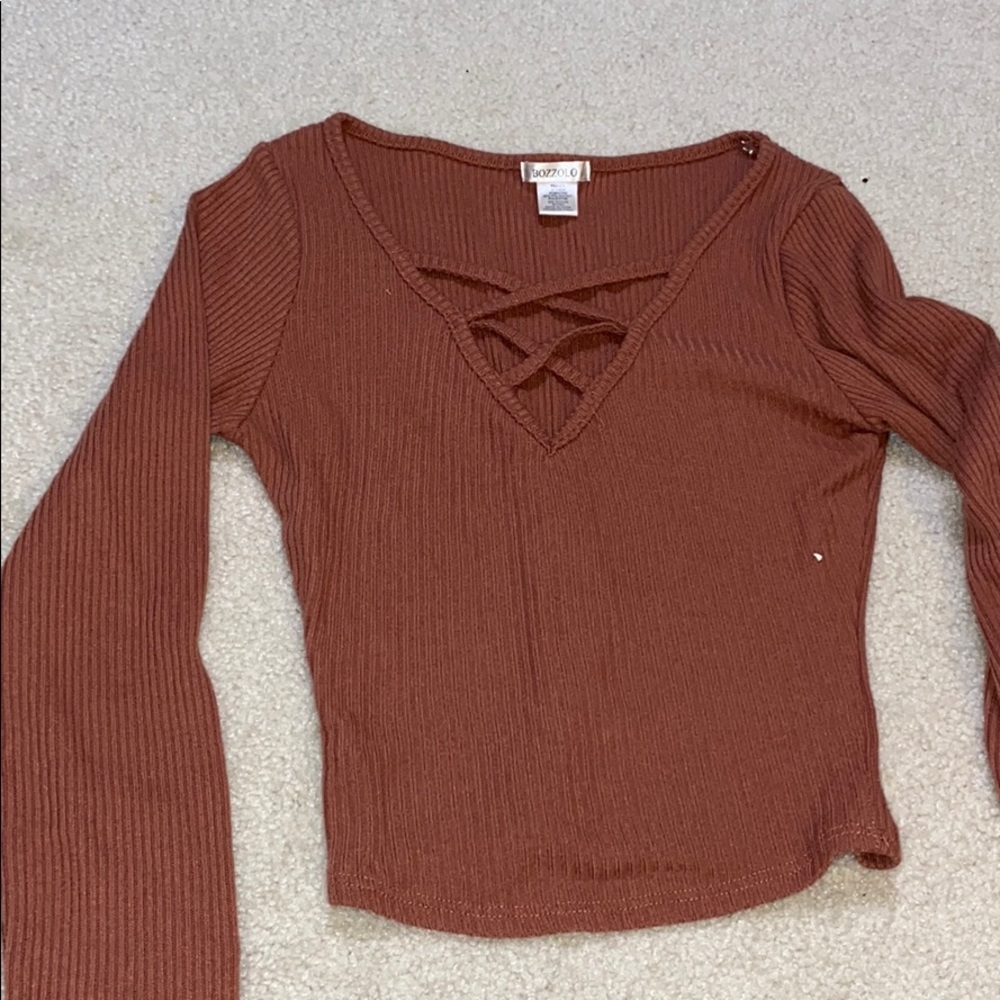 long sleeve knit top